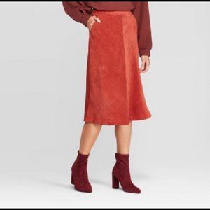 Prologue/Target Rust Orange A-Line Midi Skirt